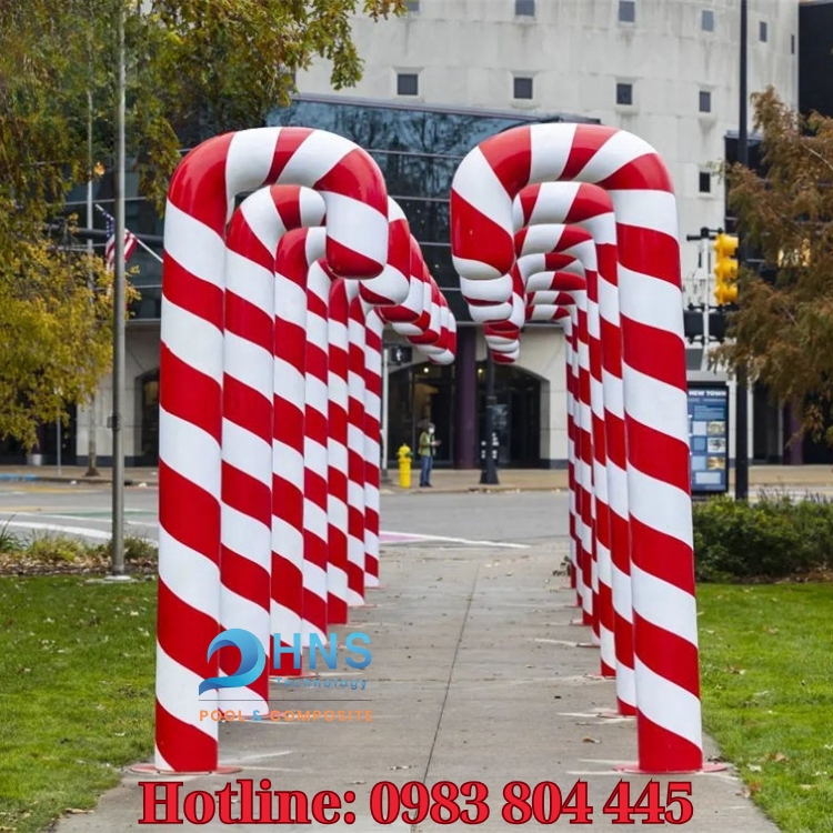 mô hình composite kẹo gậy giáng sinh