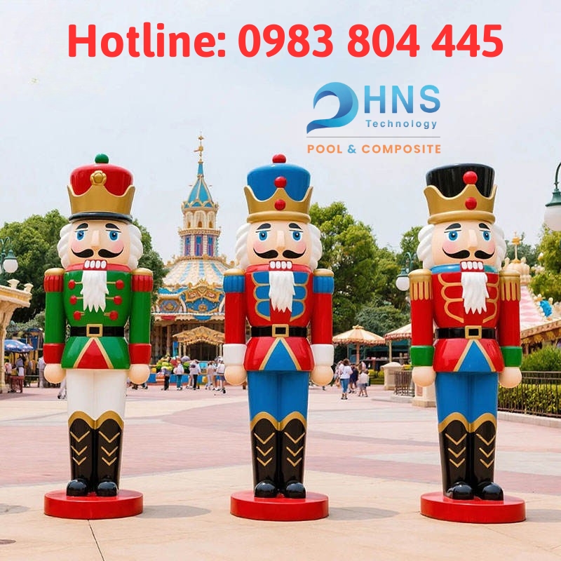 mô hình composite lính chì kẹp hạt dẻ trang trí giáng sinh