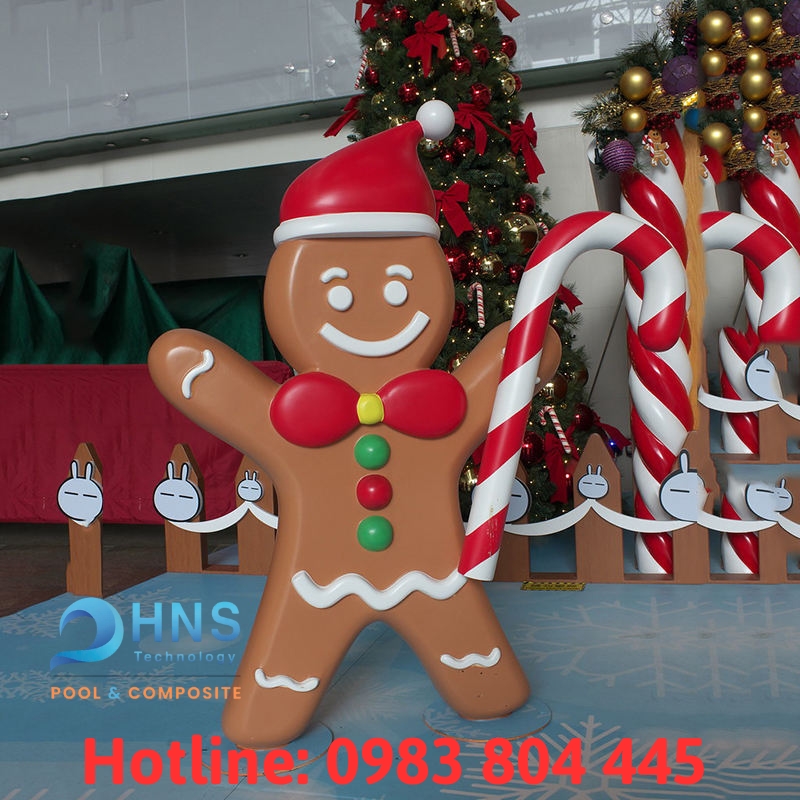 mô hình composite người bánh gừng trang trí noel