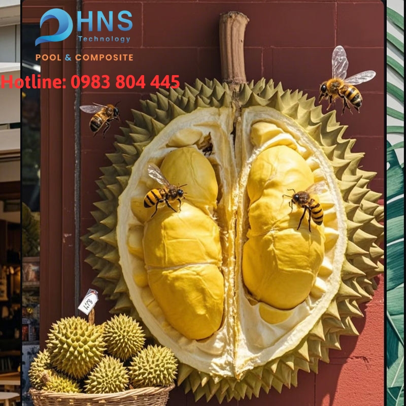 mô hình composite quảng cáo trái sầu riêng