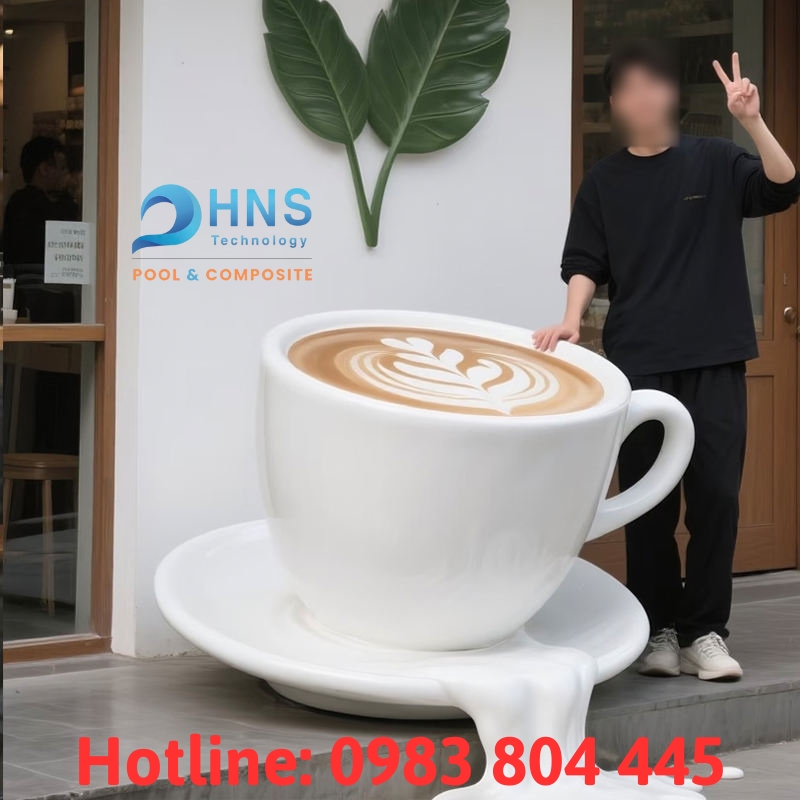 mô hình composite trang trí cửa hàng đồ uống