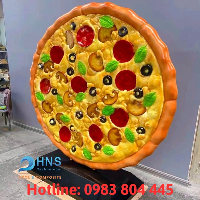 mô hình composite trang trí cửa hàng pizza