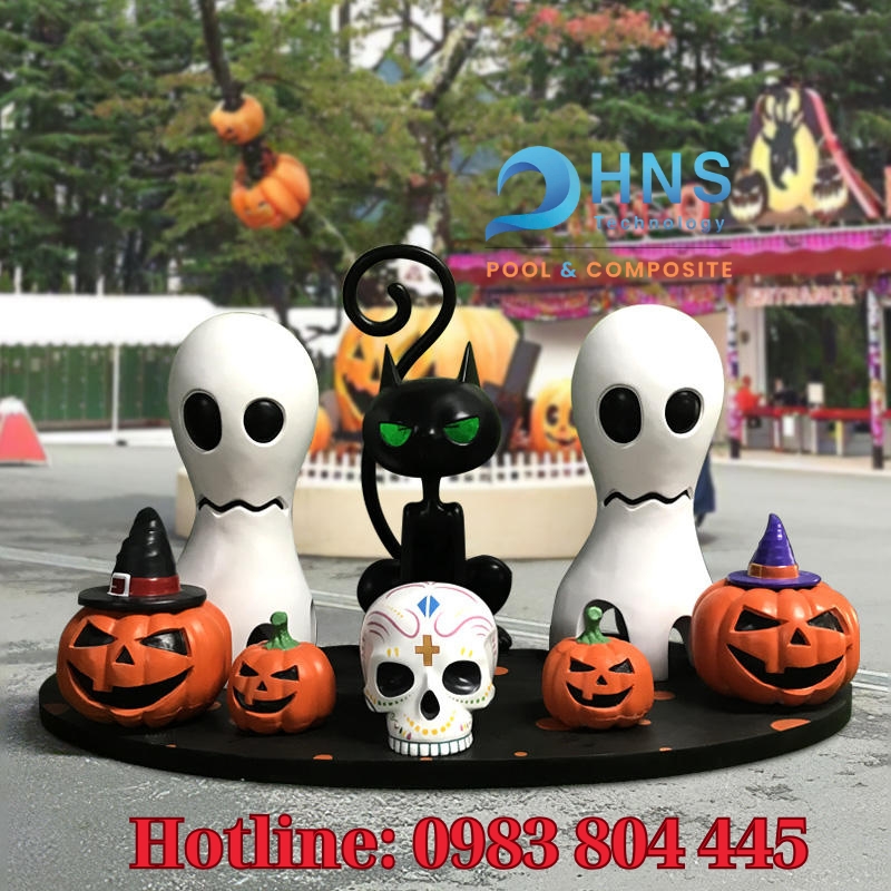 mô hình composite trang trí lễ hội halloween