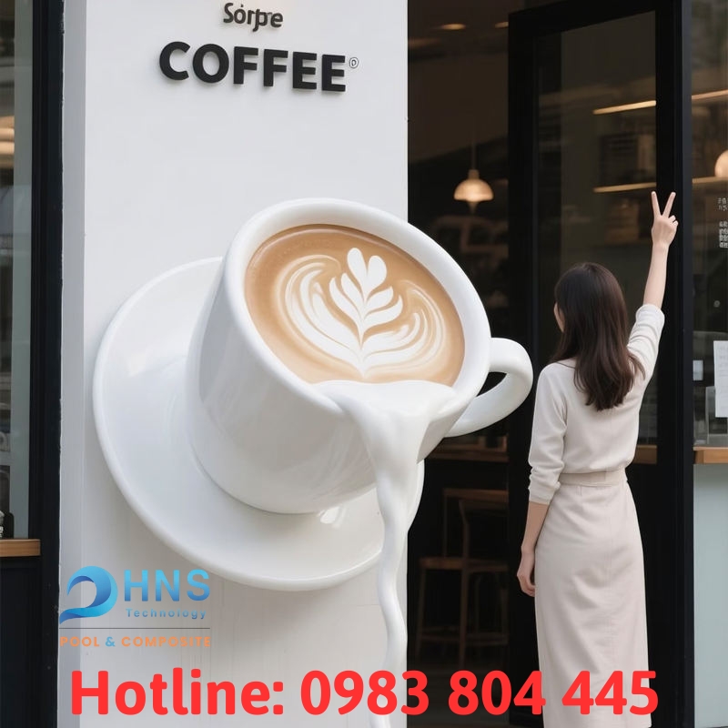 mô hình composite trang trí quán cafe