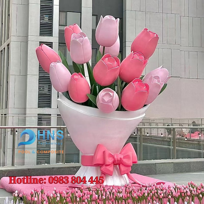 mô hình hoa tulip bằng composite