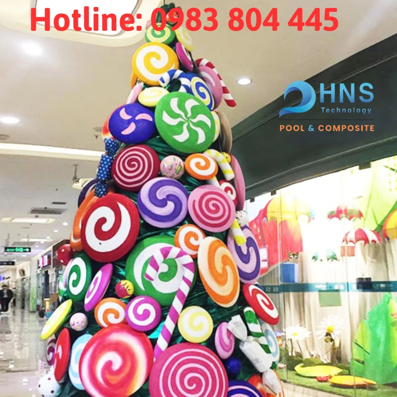mô hình kẹo cây thông noel
