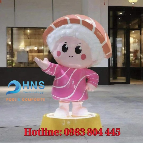 mô hình mascot cô gái sushi