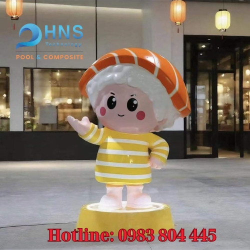 mô hình mascot trang trí nhà hàng bằng composite frp