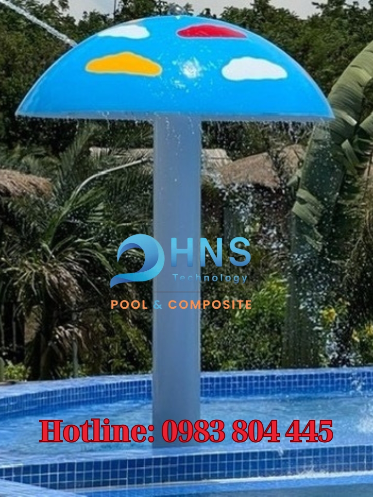 mô hình nhựa composite nấm phun nước hồ bơi