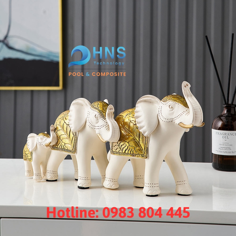 mô hình tượng voi phong thủy trang trí phòng ngủ