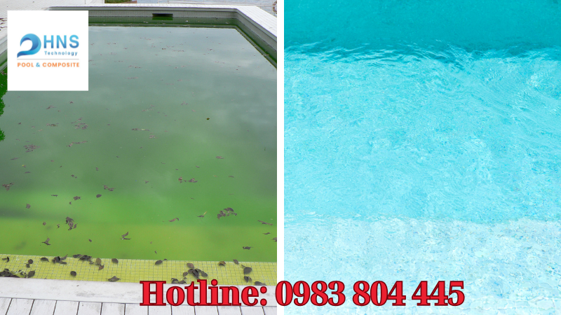 nước hồ bơi trước và sau khi xử lý