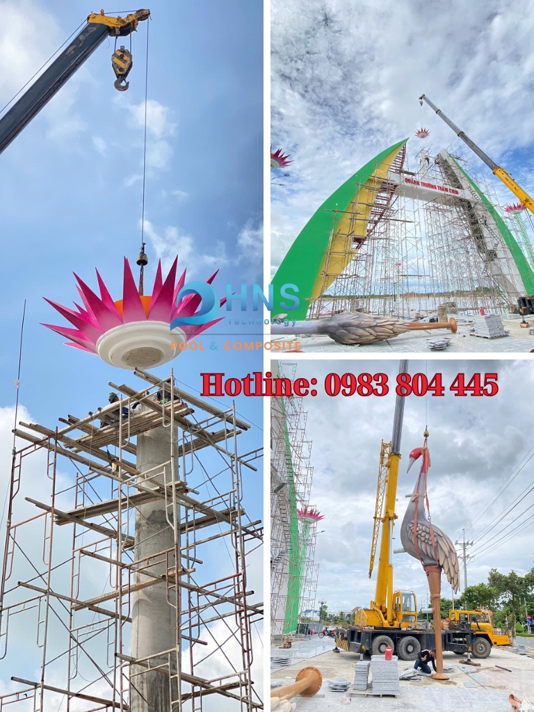 thi công và lắp đặt mô hình composite