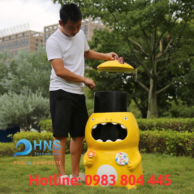 thùng rác composite frp công viên