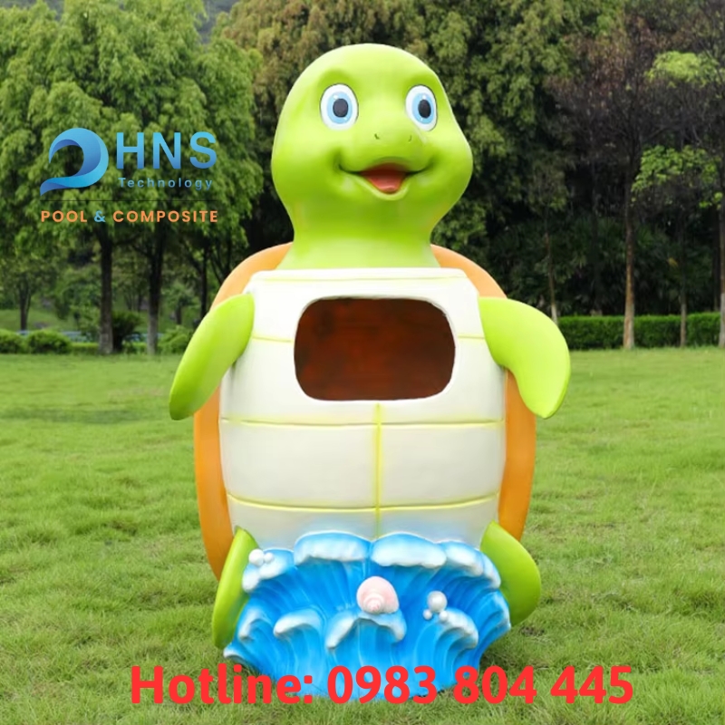 thùng rác hoạt hình động vật