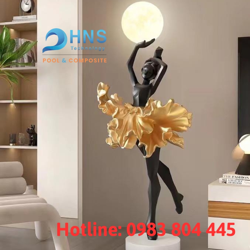 tượng cô gái ba lê decor
