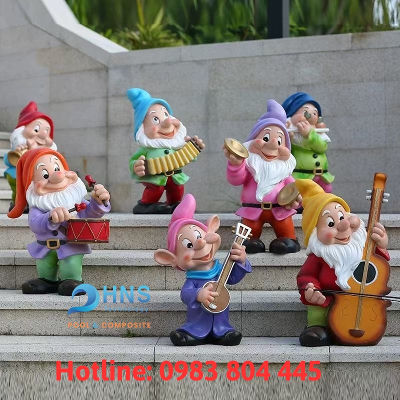 tượng điêu khắc composite 7 chú lùn