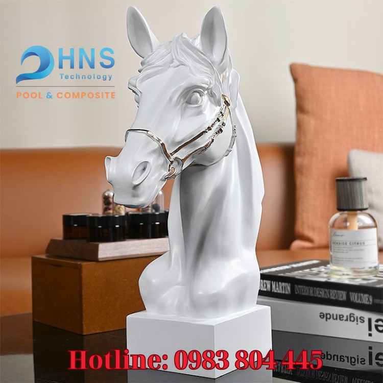 tượng điêu khắc đầu ngựa bằng nhựa composite