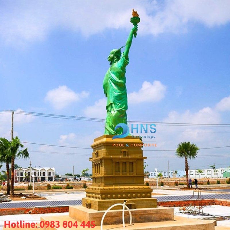 tượng mô phỏng kiến trúc thu nhỏ bằng composite