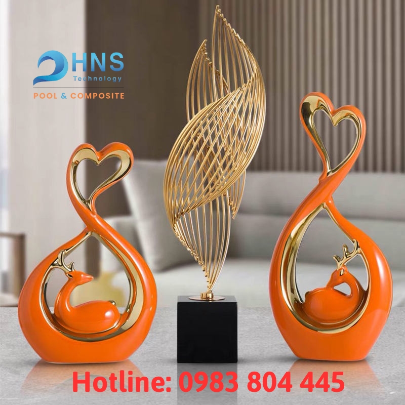 tượng nai đôi trang trí