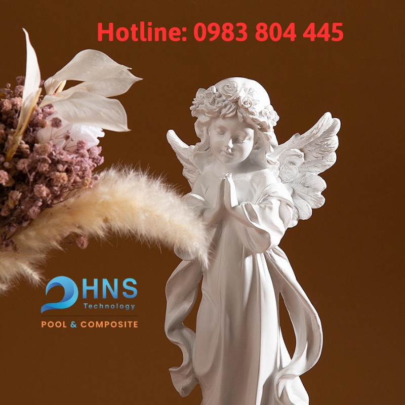 tượng thiên thần bé gái bằng nhựa composite trang trí phòng khách