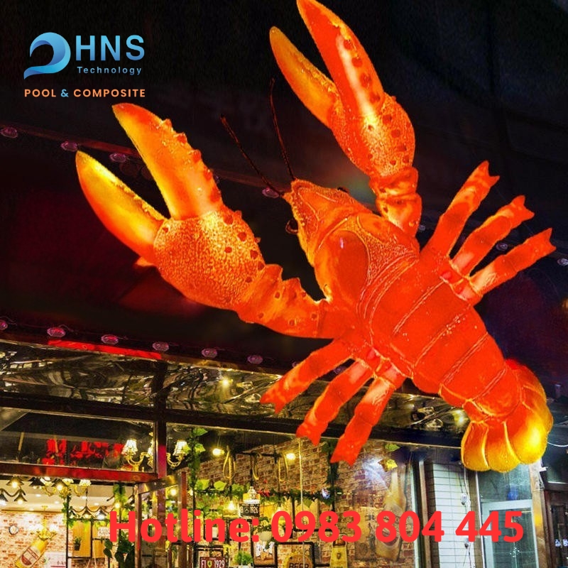 tượng tôm hùm khổng lồ bằng composite