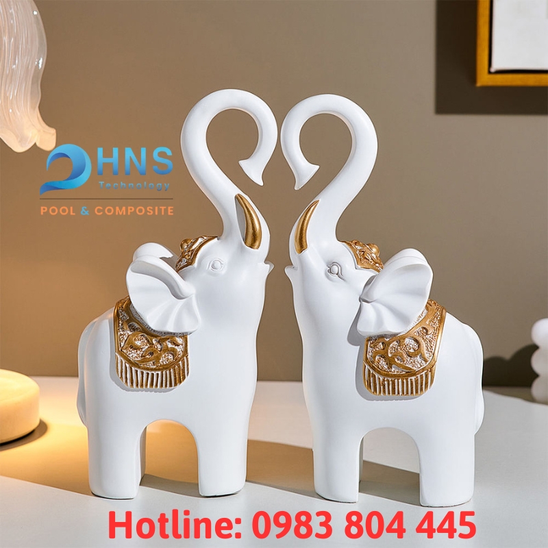 tượng voi composite decor nội thất