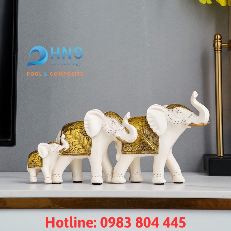 tượng voi trang trí phòng khách sang trọng